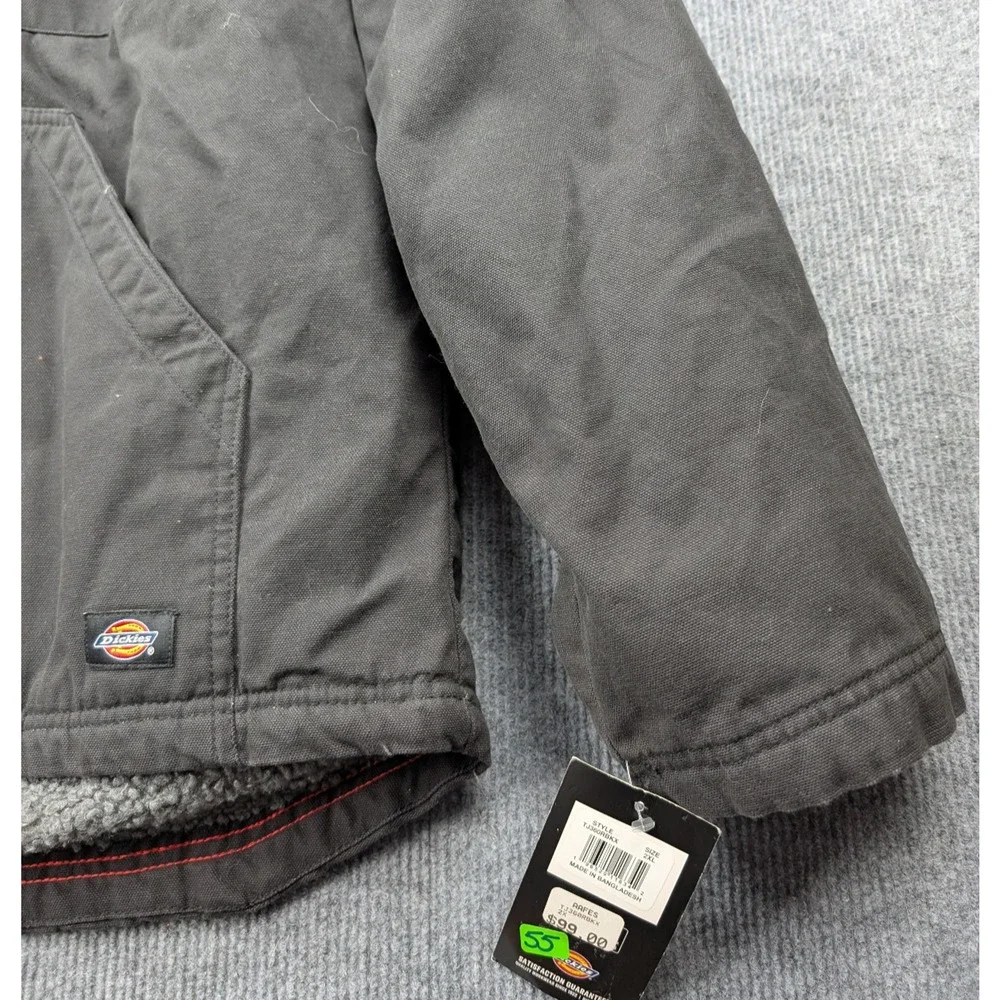 Dickies Duck Canvas Jacket Mens 2XL Fleece Lined Work Wear Hooded TJ360 Utility